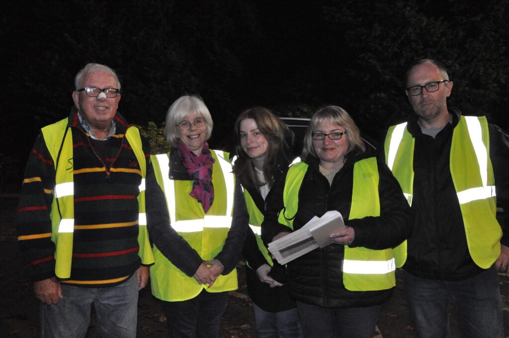 Sedgefield Town Council staff posing behind the Halloween Howler tables at the start of the evening 