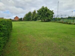 An image of the empty area of land at Butterwick Road Cemetery where the new burial area will be.